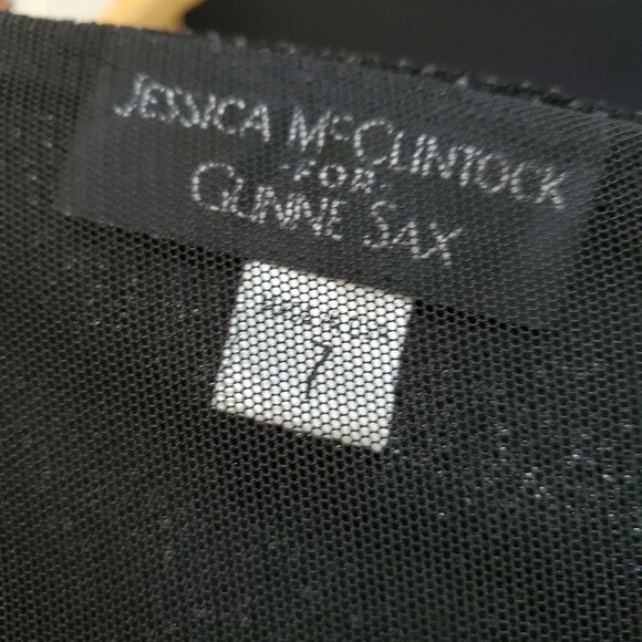 Dress  Jessica McClintock  backless black sleeveless sheer sz 7 Gunne Sax - Picture 11 of 12